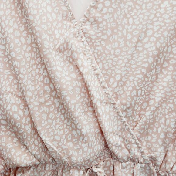 Dress Size L Pink Animal Fairy Coquette Soft Girl Romantic Whimsycore Faux Wrap - Picture 3 of 16